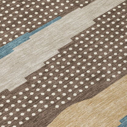 10' X 14' Coffee And Brown Abstract Washable Indoor Outdoor Area Rug HomeRoots