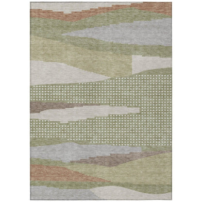 3' X 5' Sage And Green Abstract Washable Indoor Outdoor Area Rug HomeRoots