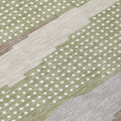 8' X 10' Sage And Green Abstract Washable Indoor Outdoor Area Rug HomeRoots