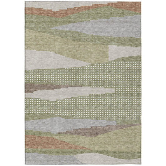 10' X 14' Sage And Green Abstract Washable Indoor Outdoor Area Rug HomeRoots