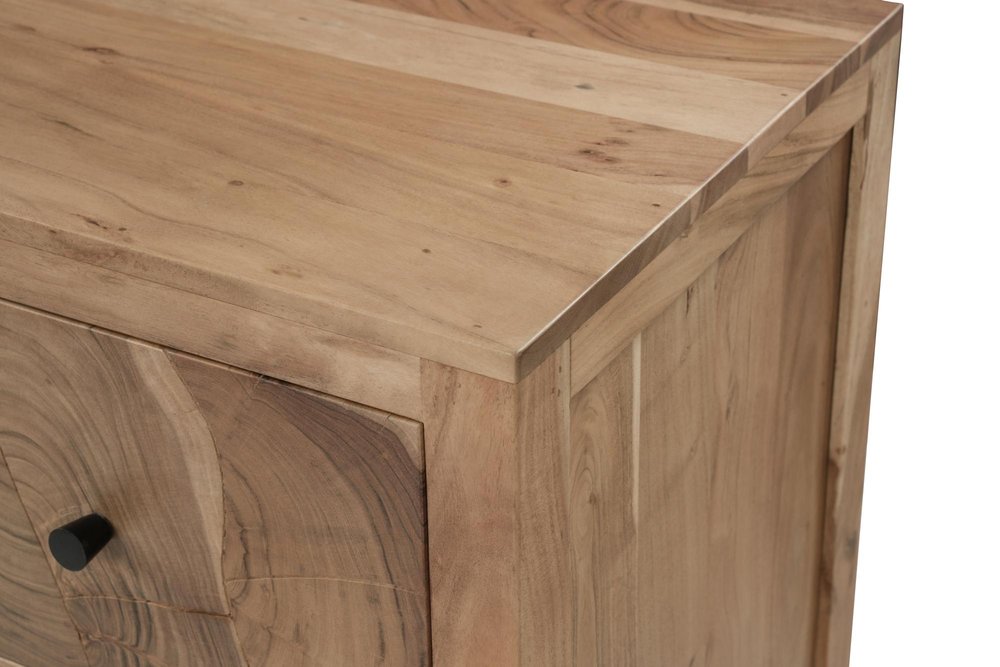 64" Brown Live Edge Solid Wood Six Drawer Double Dresser — view 4
