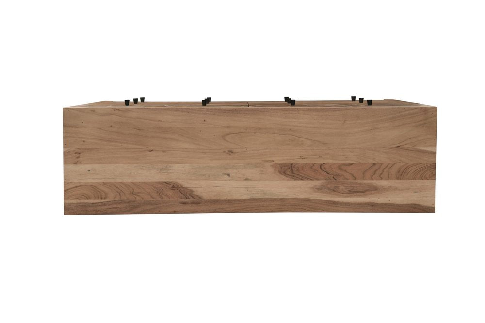 64" Brown Live Edge Solid Wood Six Drawer Double Dresser — view 6