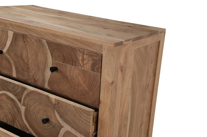 36" Natural Live Edge Solid Wood Five Drawer Lingerie Chest HomeRoots
