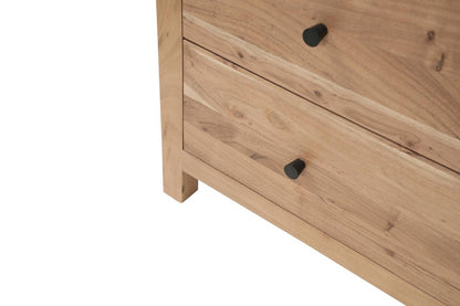 36" Natural Live Edge Solid Wood Five Drawer Dresser
