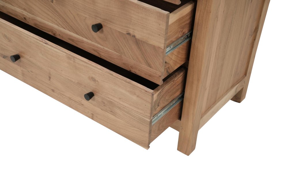 36" Natural Live Edge Solid Wood Five Drawer Lingerie Chest HomeRoots