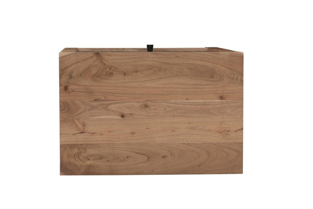 30" Natural Solid Wood Square Live Edge One Drawer Nightstand HomeRoots
