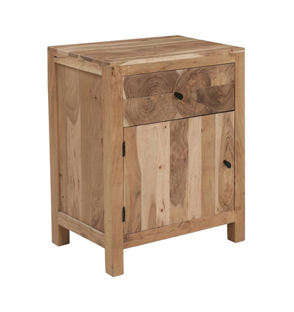 30" Natural Solid Wood Live Edge One Drawer Nightstand HomeRoots