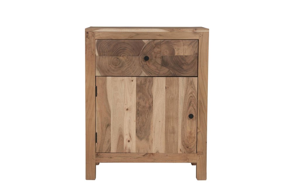 30" Natural Solid Wood Live Edge One Drawer Nightstand HomeRoots