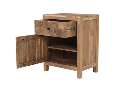 30" Natural Solid Wood Live Edge One Drawer Nightstand HomeRoots