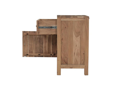 30" Natural Solid Wood Live Edge One Drawer Nightstand HomeRoots