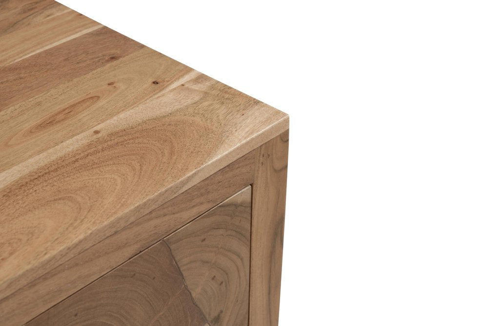 30" Natural Solid Wood Square One Drawer Nightstand HomeRoots