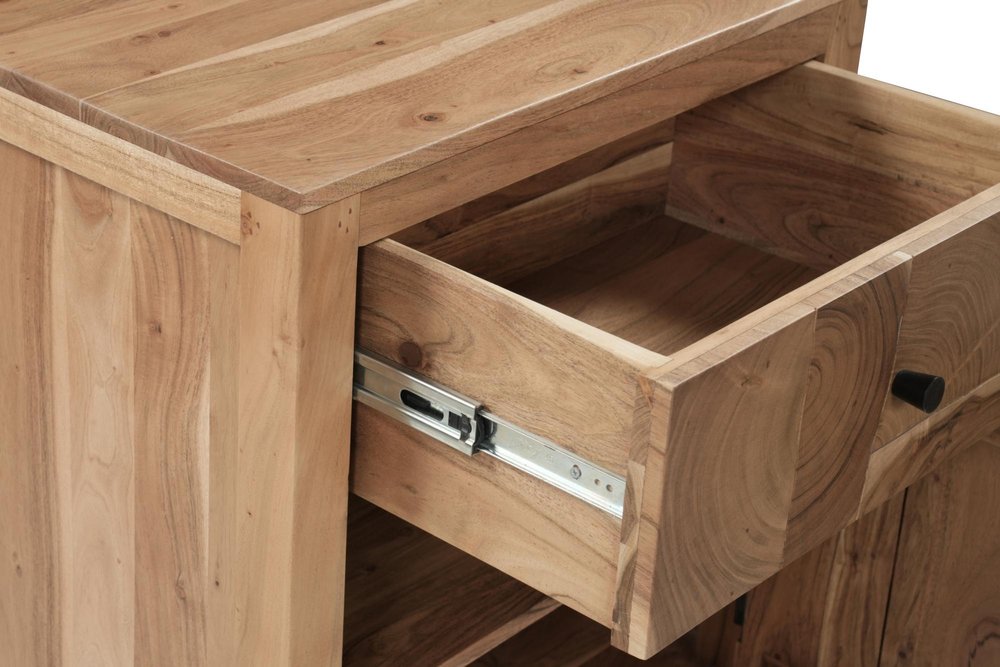 30" Natural Solid Wood Square One Drawer Nightstand HomeRoots