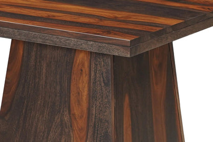 23" Dark Brown Solid Wood Square Pedestal End Table