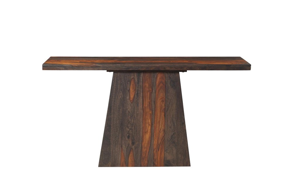 57" Mahogany and Dark Brown Solid Wood Pedestal Console Table HomeRoots