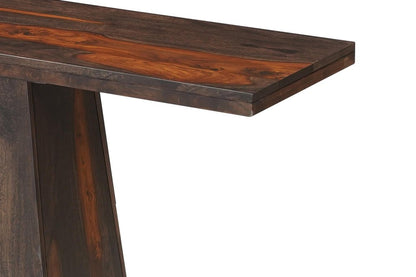 57" Mahogany and Dark Brown Solid Wood Pedestal Console Table HomeRoots