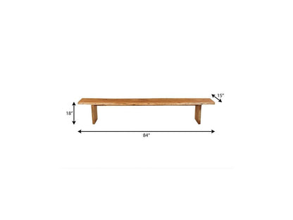 84" Brown Solid Wood Live Edge Dining Bench HomeRoots