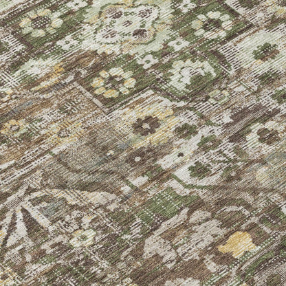 3' X 5' Chocolate And Brown Floral Medallion Washable Indoor Outdoor Area Rug HomeRoots