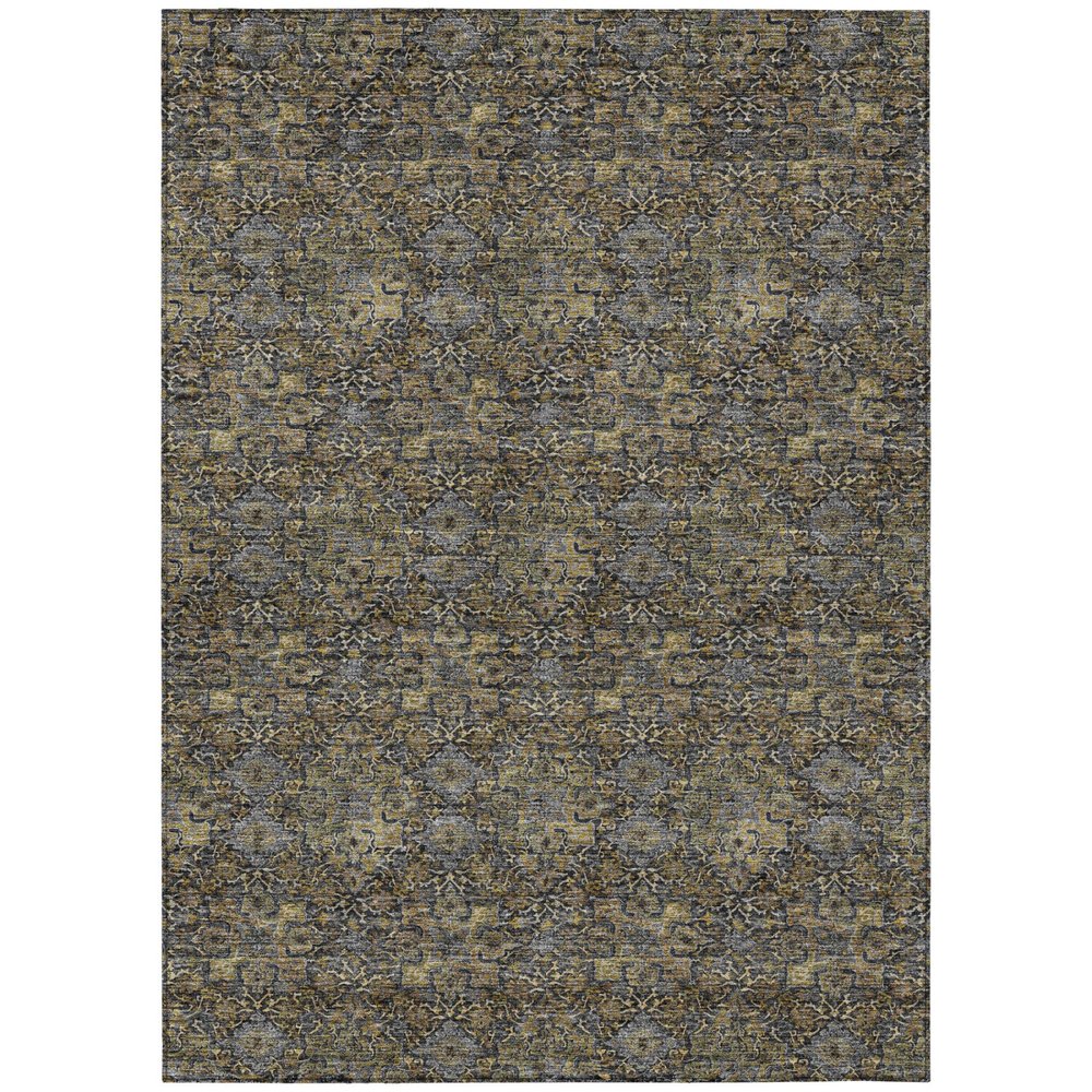 3' X 5' Black And Coffee Damask Washable Indoor Outdoor Area Rug HomeRoots