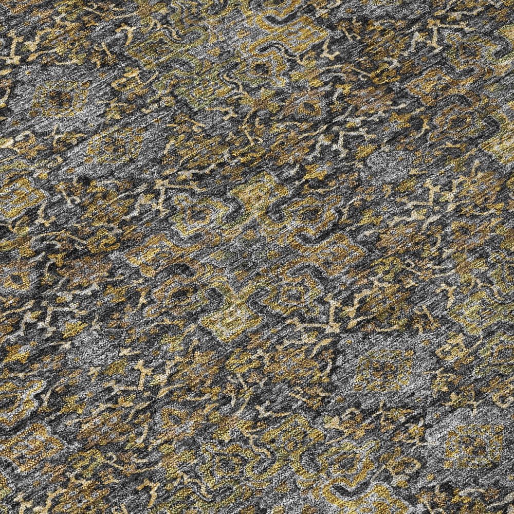 3' X 5' Black And Coffee Damask Washable Indoor Outdoor Area Rug — view 3