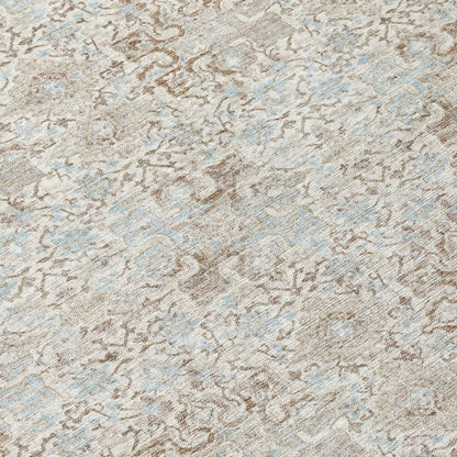 9' X 12' Ivory And Silver Damask Washable Indoor Outdoor Area Rug HomeRoots