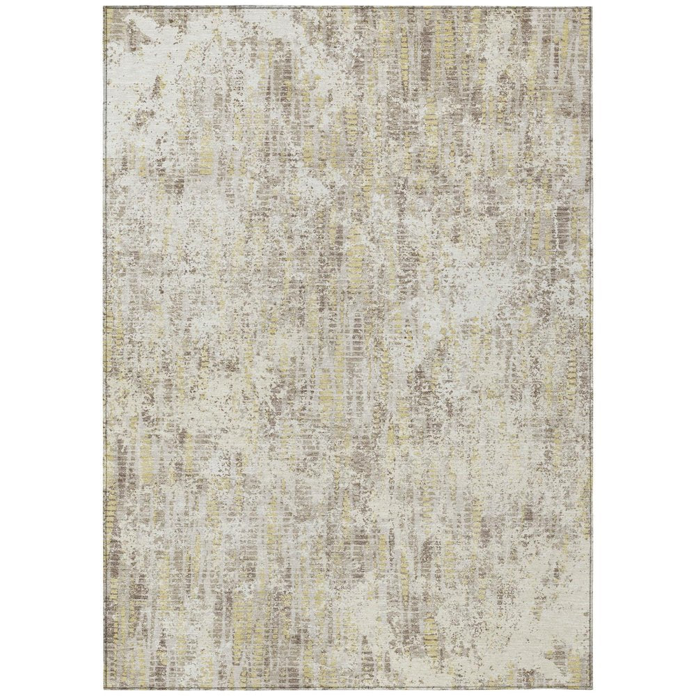 10' X 14' Ivory And Silver Abstract Washable Indoor Outdoor Area Rug HomeRoots