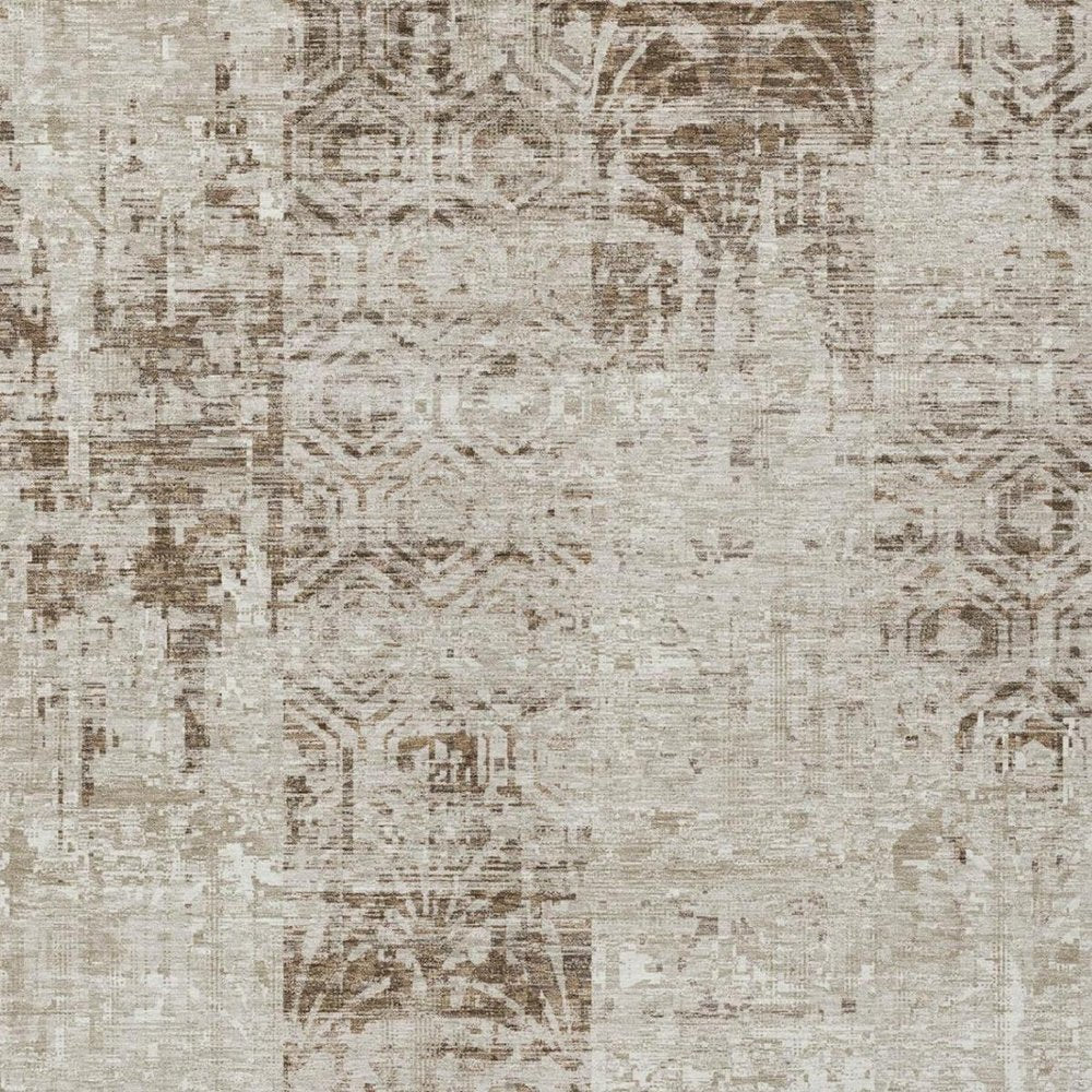 5' X 8' Beige And Brown Abstract Washable Indoor Outdoor Area Rug — view 8