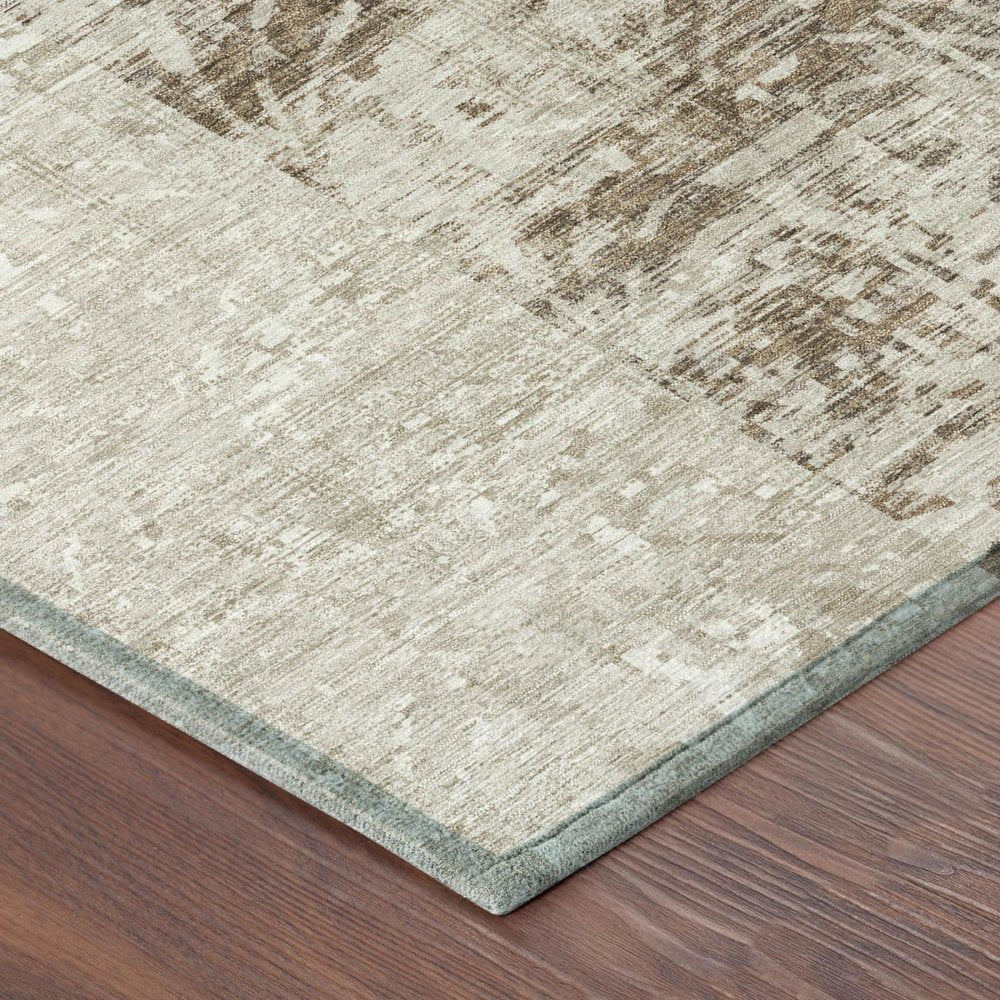 9' X 12' Beige And Brown Abstract Washable Indoor Outdoor Area Rug HomeRoots