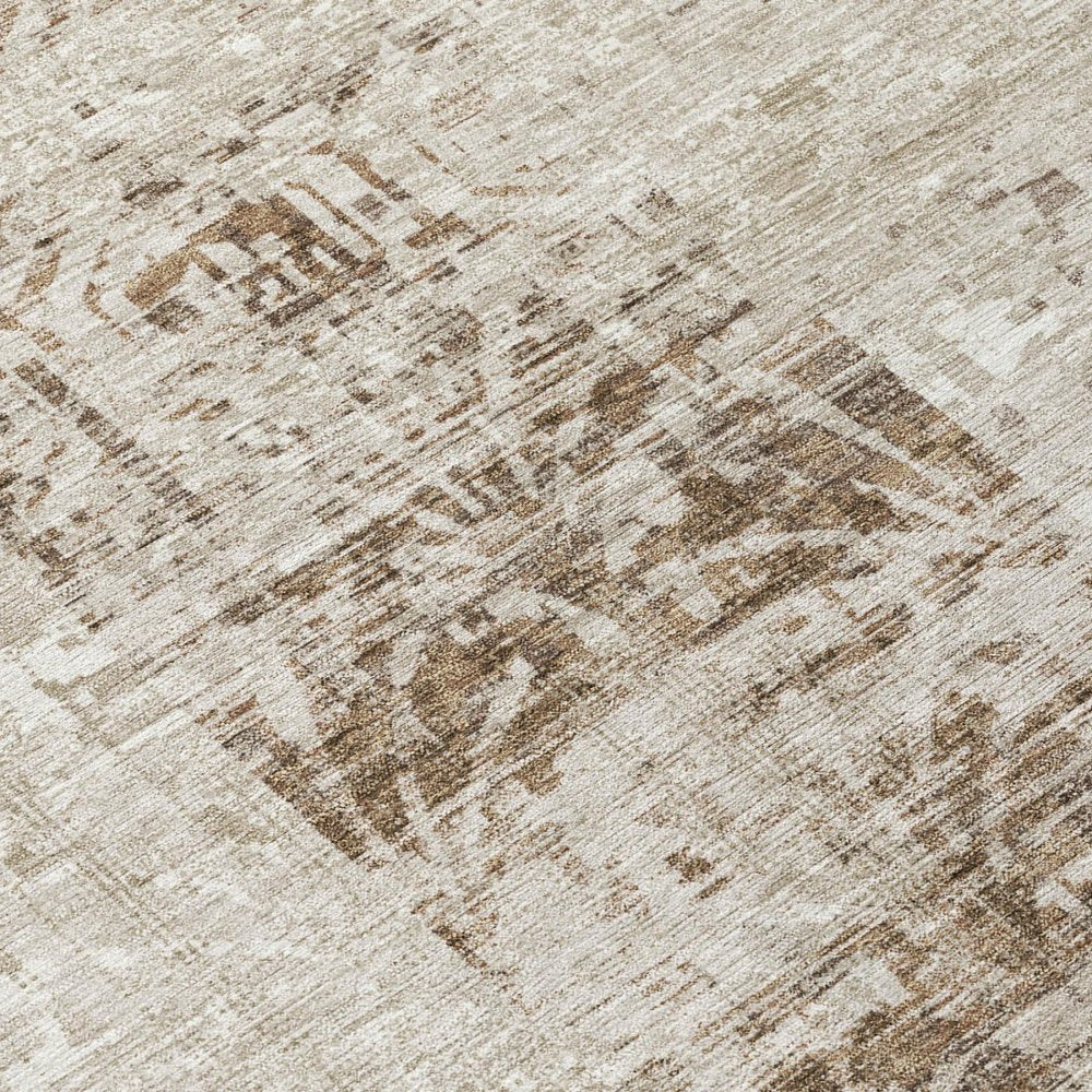 9' X 12' Beige And Brown Abstract Washable Indoor Outdoor Area Rug HomeRoots