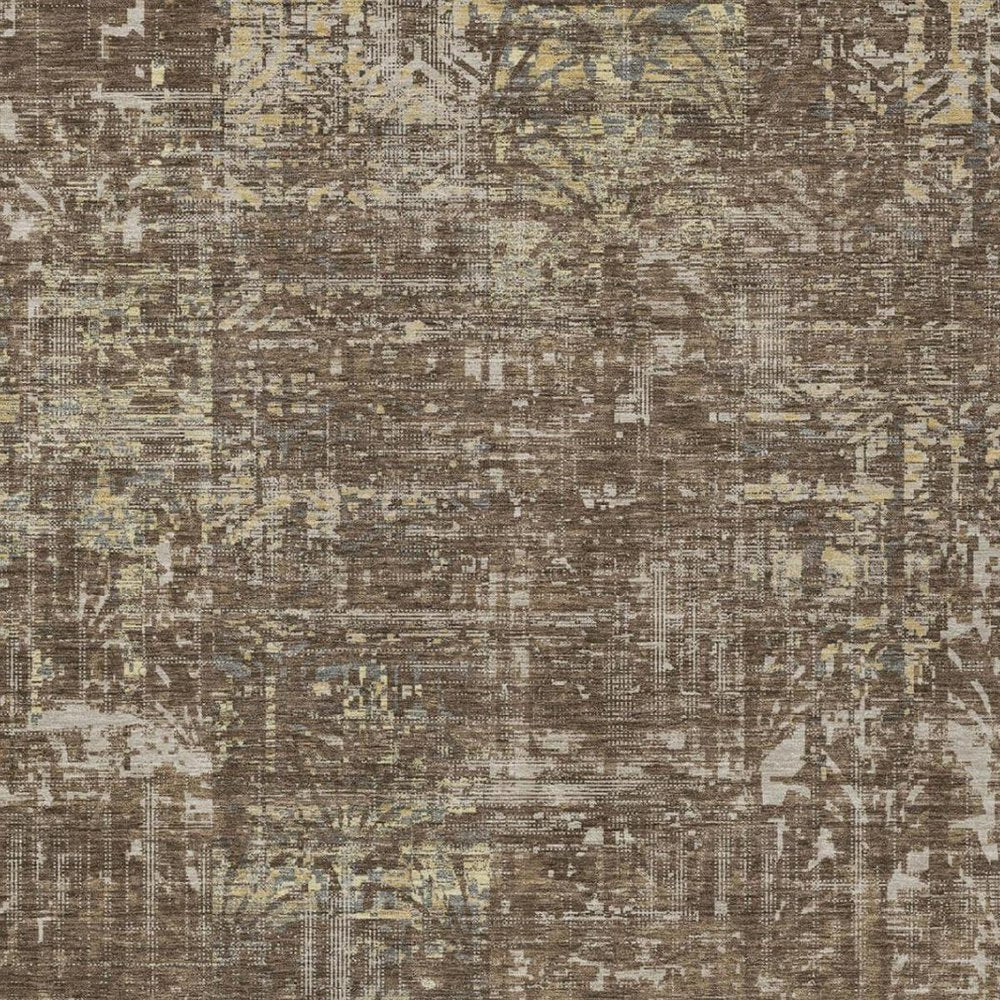 8' X 10' Chocolate And Brown Abstract Washable Indoor Outdoor Area Rug — view 8