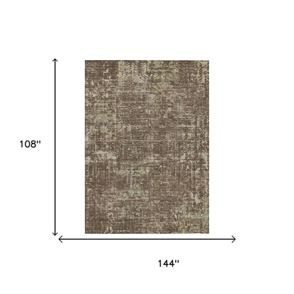 9' X 12' Chocolate And Brown Abstract Washable Indoor Outdoor Area Rug HomeRoots