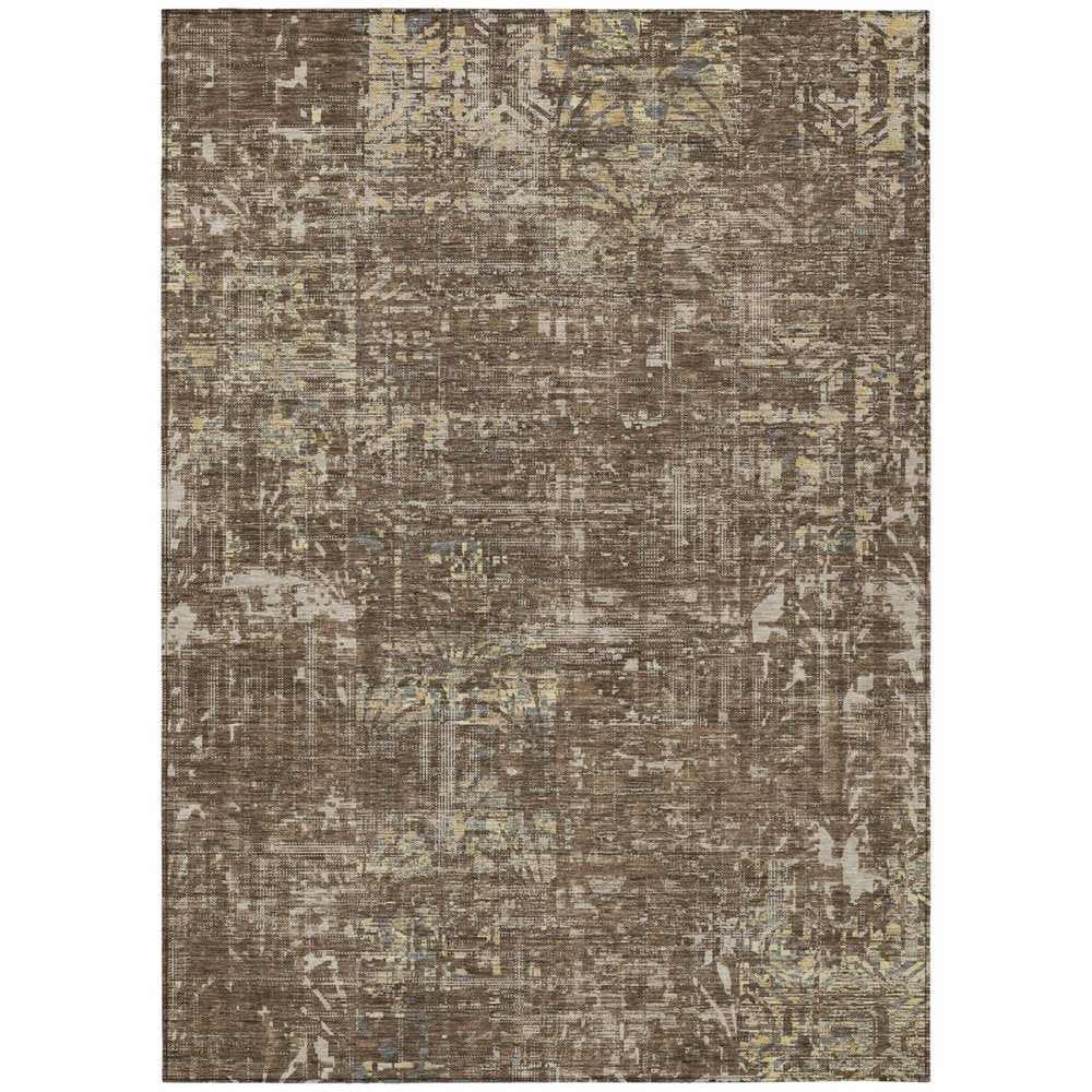 10' X 14' Chocolate And Brown Abstract Washable Indoor Outdoor Area Rug HomeRoots