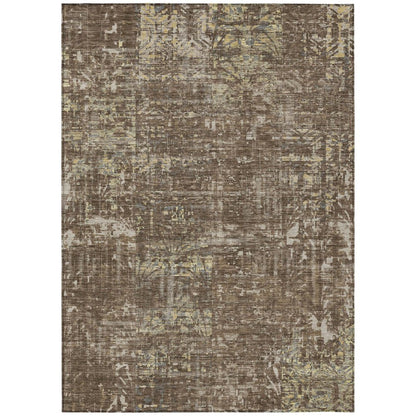 10' X 14' Chocolate And Brown Abstract Washable Indoor Outdoor Area Rug HomeRoots