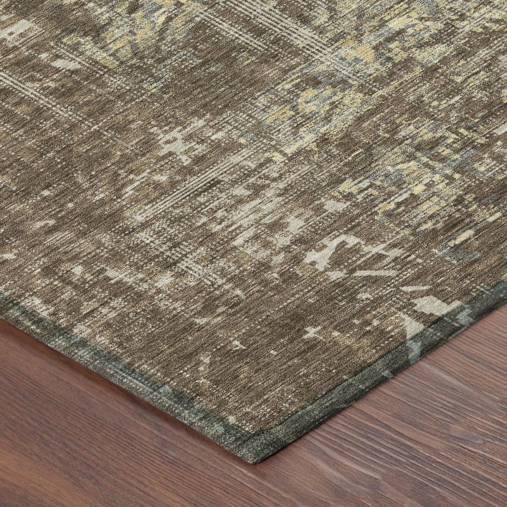 10' X 14' Chocolate And Brown Abstract Washable Indoor Outdoor Area Rug HomeRoots