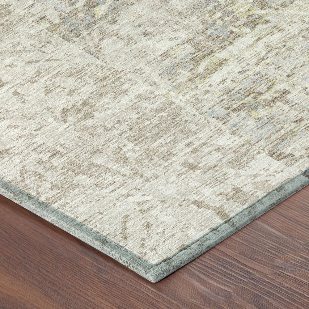 10' X 14' Ivory And Silver Abstract Washable Indoor Outdoor Area Rug HomeRoots