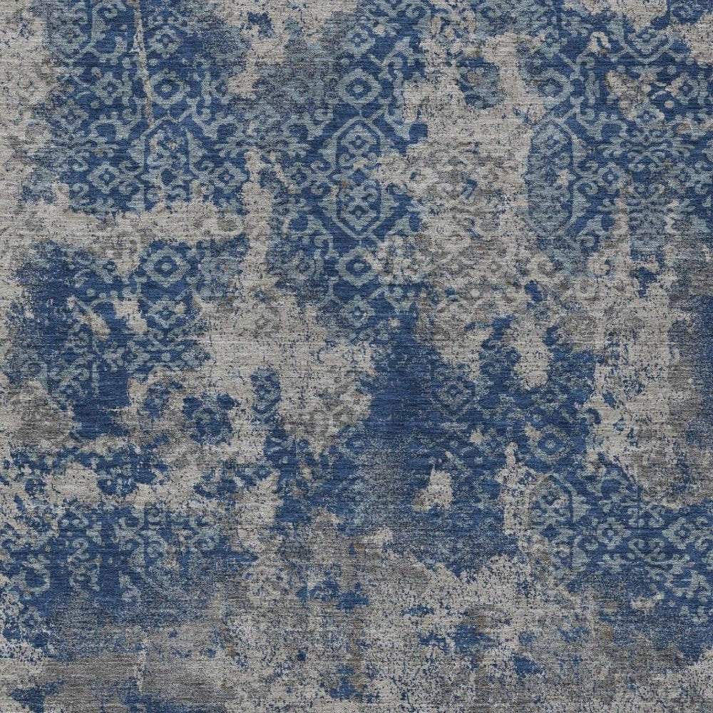 10' X 14' Navy Blue And Blue Abstract Washable Indoor Outdoor Area Rug — view 7