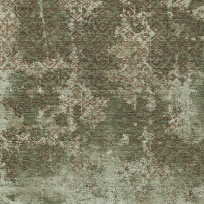 3' X 5' Olive Green And Green Abstract Washable Indoor Outdoor Area Rug