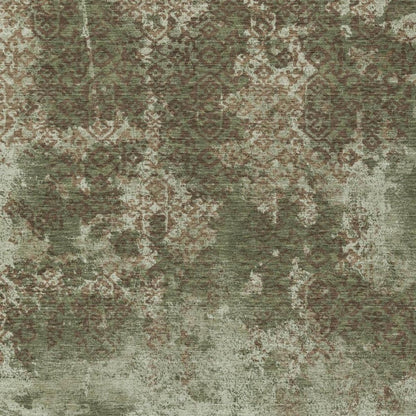 9' X 12' Olive Green And Green Abstract Washable Indoor Outdoor Area Rug