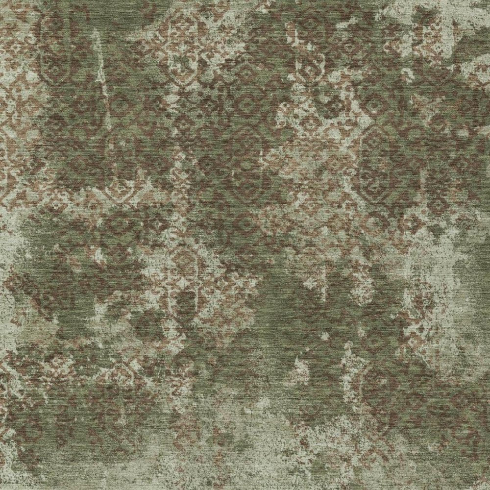 9' X 12' Olive Green And Green Abstract Washable Indoor Outdoor Area Rug — view 9