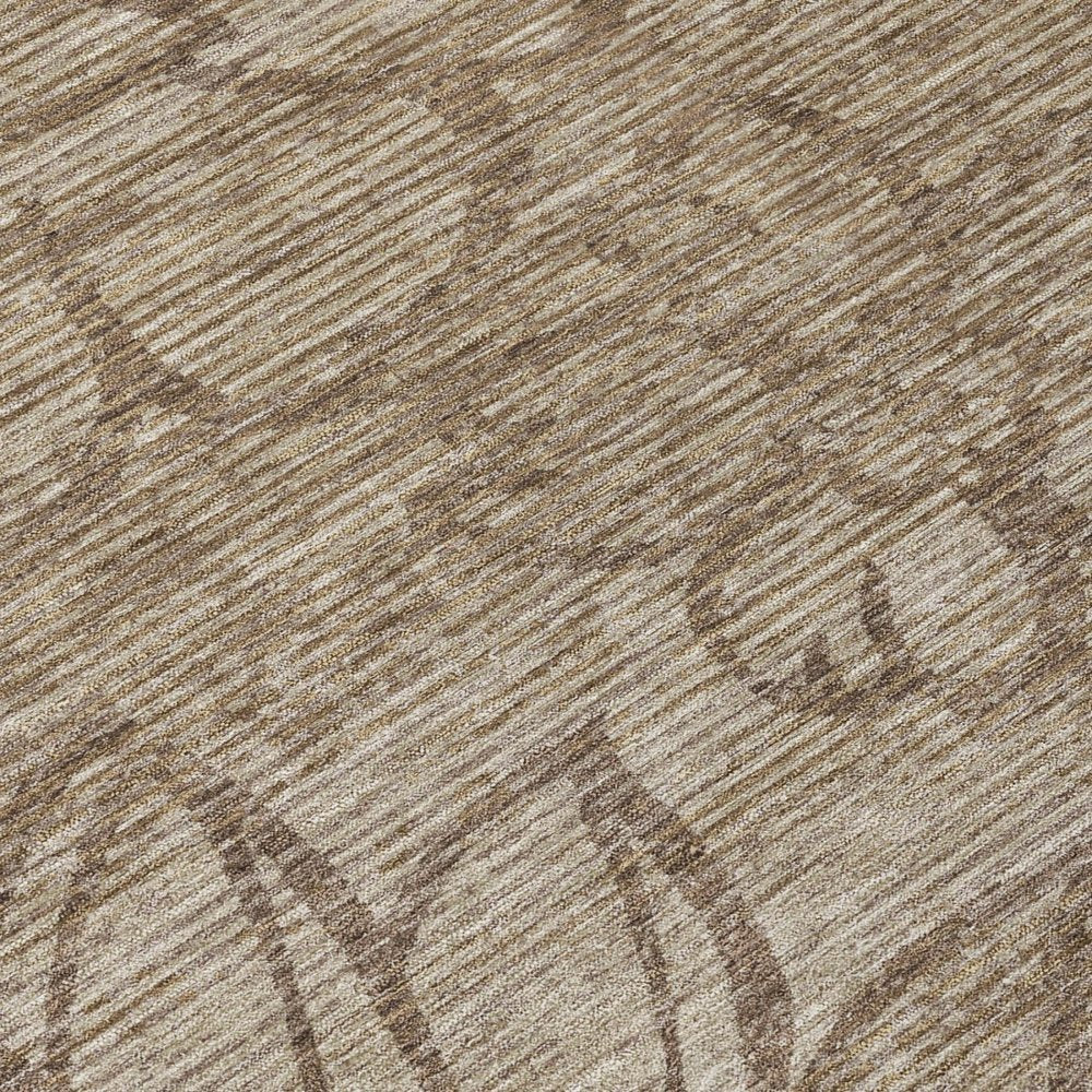 5' X 8' Beige And Brown Floral Washable Indoor Outdoor Area Rug HomeRoots