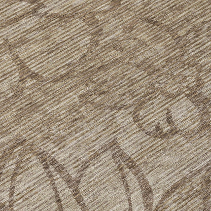 5' X 8' Beige And Brown Floral Washable Indoor Outdoor Area Rug HomeRoots