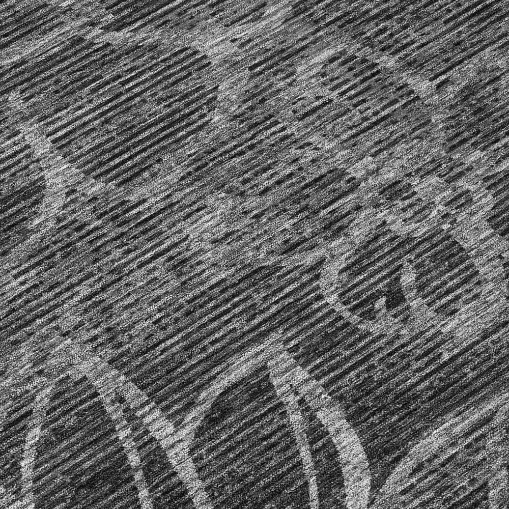 9' X 12' Black And Graphite Floral Washable Indoor Outdoor Area Rug HomeRoots