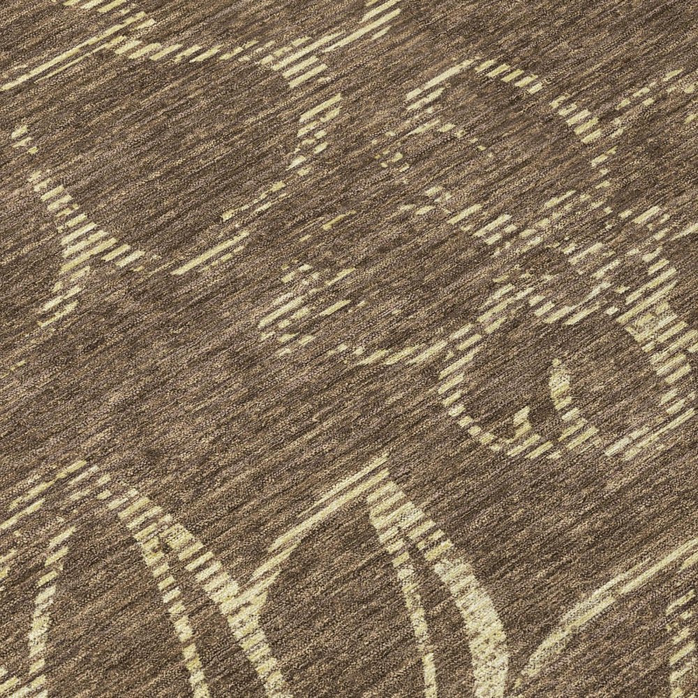 10' X 14' Chocolate And Brown Floral Washable Indoor Outdoor Area Rug HomeRoots
