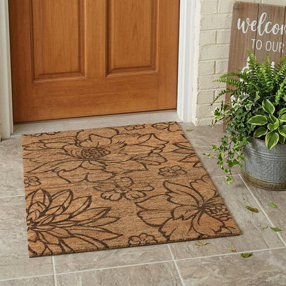 3' X 5' Copper And Orange Floral Washable Indoor Outdoor Area Rug HomeRoots