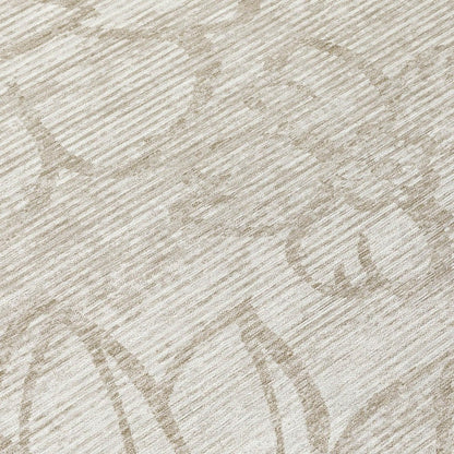 8' X 10' Ivory And Silver Floral Washable Indoor Outdoor Area Rug HomeRoots