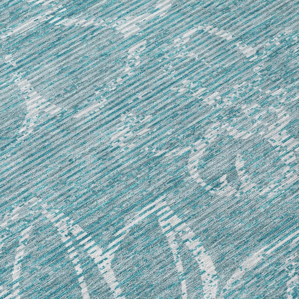 5' X 8' Teal Blue And Blue Floral Washable Indoor Outdoor Area Rug HomeRoots