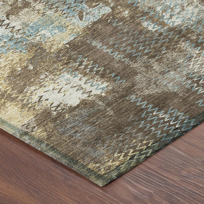 3' X 5' Brown And Coffee Abstract Washable Indoor Outdoor Area Rug HomeRoots