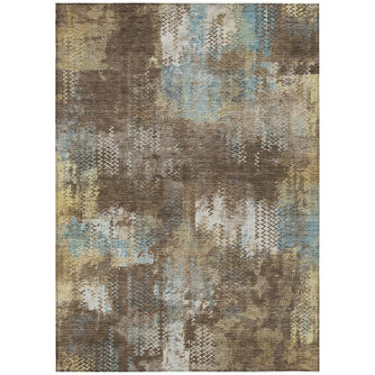 9' X 12' Brown And Coffee Abstract Washable Indoor Outdoor Area Rug HomeRoots