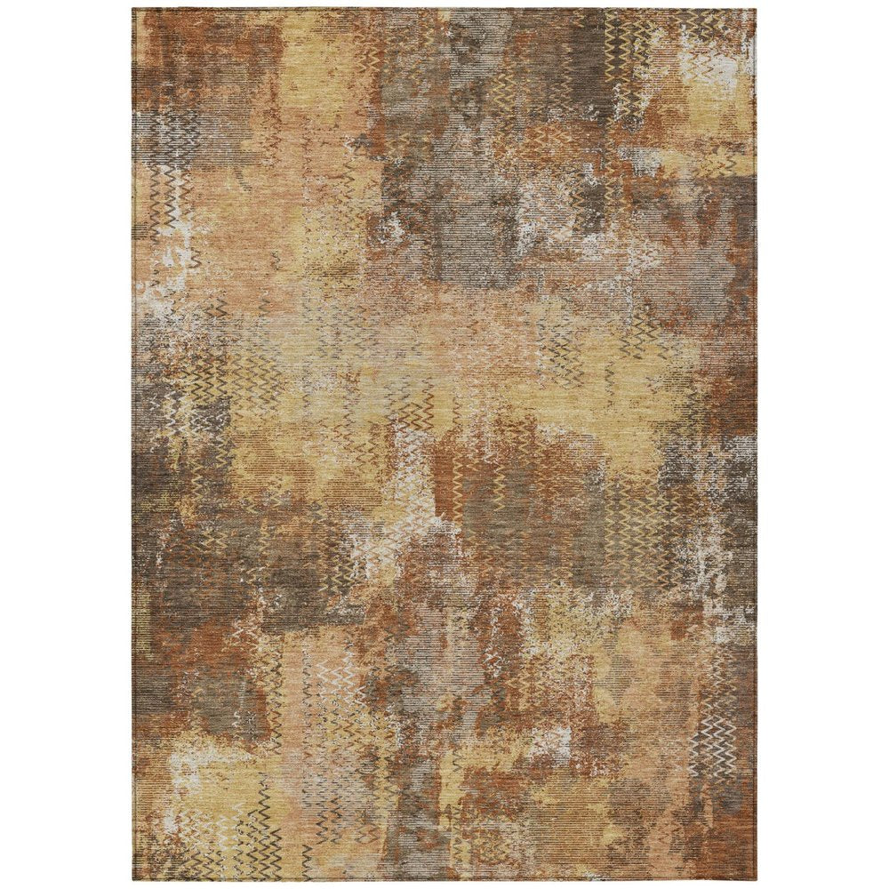 3' X 5' Copper And Orange Abstract Washable Indoor Outdoor Area Rug HomeRoots
