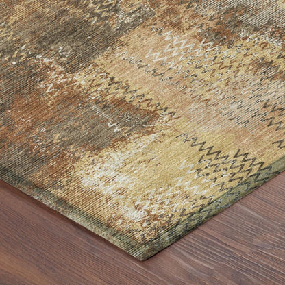 8' X 10' Copper And Orange Abstract Washable Indoor Outdoor Area Rug HomeRoots