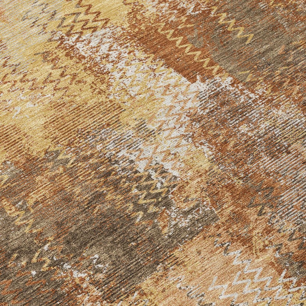 8' X 10' Copper And Orange Abstract Washable Indoor Outdoor Area Rug HomeRoots